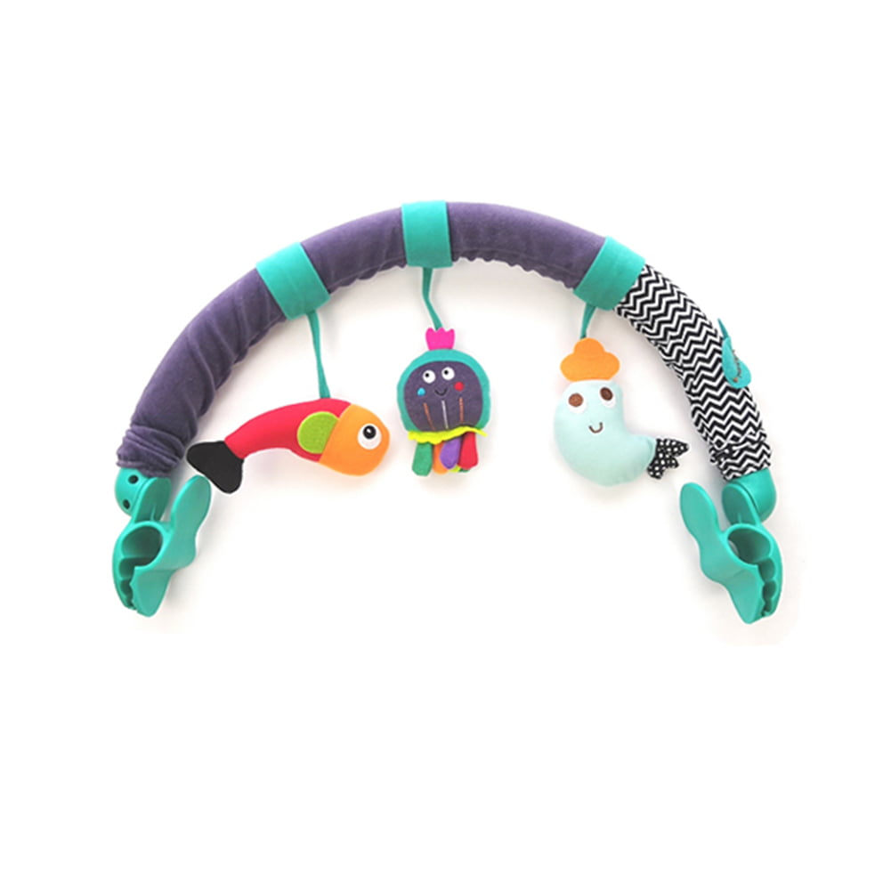 LKR Baby Stroller Toys hanging Arch Pendant Animal-shape Toys Crib Stroller Accessories with Universal Attachment Clips