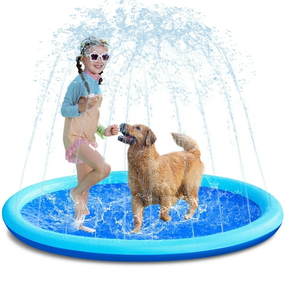 Joyfy 5ft Splash Pad Sprinkler,Non-Slip Outdoor Water Toys Play Mat for Toddlers Kids Dogs,Outside Thickened Sprinkler for Girls Boys Pets