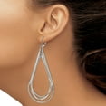 thumbnail image 3 of Stainless Steel Polished Geometric Dangle Leverback Earrings (84.4 X 36.2) Made In China sre1384, 3 of 5