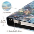 thumbnail image 3 of FORMRS 3 Ring Photo Album 4"x6" Self Adhesive Large Capacity PU Leather Cover, Floral Moon, 3 of 8