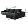 thumbnail image 4 of JIE LISHUN 108" Cloud Sectional Couch with L-Shape Chaise,Modern Modular Sofa with Deep Seat,Upholstered Corduroy Couches for Living Room Bedroom,No Assembly Required,Black, 4 of 5
