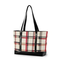 FORMRS Laptop Tote Bag for Women with 15.6" Computer Compartments Handbag, Red Tartan