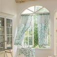thumbnail image 5 of Sunyuer Floral Linen Curtains for Living Room Green Sage Printed Curtain Light Filtering French Country Farmhouse Curtain Drapes Bedroom Back Tab Rod Pocket 2 Panels, 5 of 7