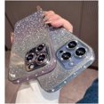 thumbnail image 4 of for iPhone 14 Pro Max Case Glitter Hard PC Anti-Scratch Anti-Fall Soft TPU Bumper Shockproof Full Camera Lens Protective Slim Luxury Bling Cover for Women Girls - Blue, 4 of 11