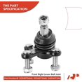 thumbnail image 6 of A-Premium Front Lower Ball Joint Kit Compatible with Audi A3, A3 Quattro, S3 2015-2020, Q3 2019-2020, A3 Sportback e-tron & Volkswagen Golf, Jetta, Passat, Tiguan, Arteon, Golf SportWagen 2-PC Set, 6 of 9