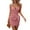Pink, variant on Women's Sleeveless V Neck Wrap Mini Dress with Waist Tie, Summer Casual Ribbed Bodycon Dress for Party, Dark Blue