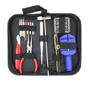 16-Piece Stainless Steel Watch Repair Tool Kit with Spring Bar Remover, Case Opener, Precision Holders, Non-Slip Handles for Home and Professional Use