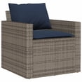 thumbnail image 4 of vidaXL 6 Piece Patio Sofa Set with Cushions Gray Poly Rattan, 4 of 8