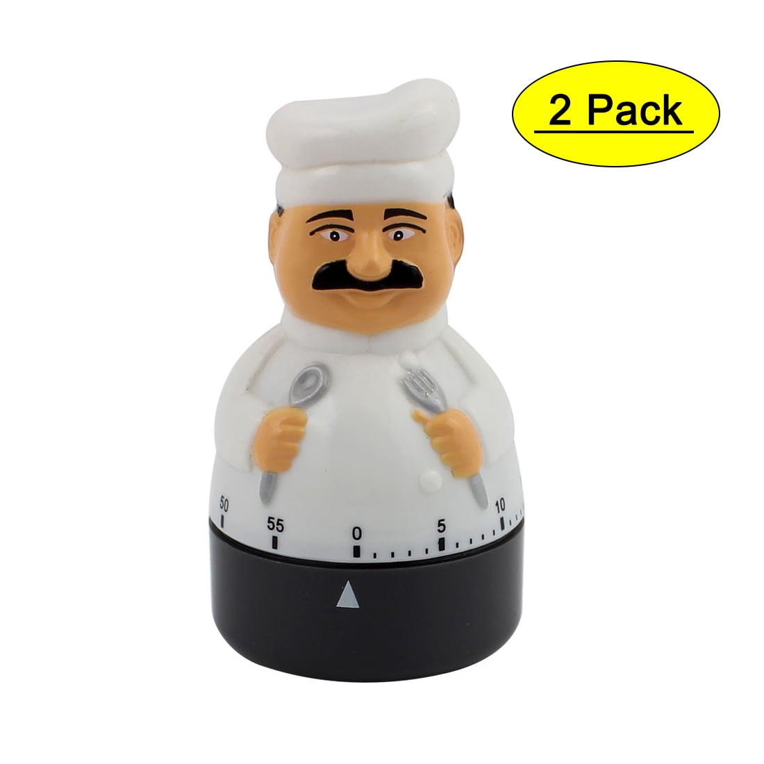 2Pcs 2.3x2.3x4Inch 60 Minute Mechanical Kitchen Timers Chef Design