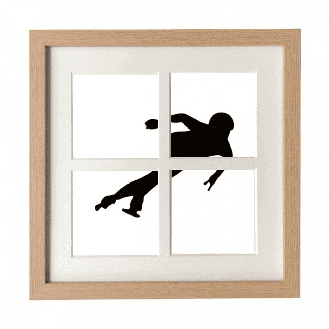 Cadre de Sport d'Hiver Patinage Contour Noir Affichage Mural Ou de Table 4 Ouvertures pour Photos