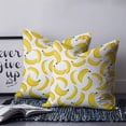 thumbnail image 2 of 14x14 Pillow Covers Set of 2, Yellow Banana Throw Pillow Covers Decorative Couch Cushion Case, Summer Tropical Fruits Watercolor Microfiber Square Pillowcases for Bedroom Car Living Room, 2 of 7