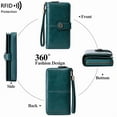 thumbnail image 4 of Womens Wallet Genuine Leather Large Capacity Wristlet Clutch Purse Credit Card Holder with RFID Blocking, 4 of 13