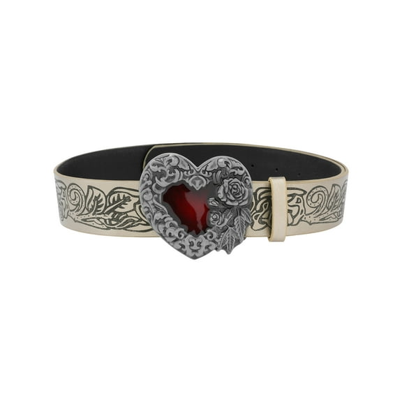 Cinturones Retro Goth para Mujeres INSPIRE CHIC, Cinturón de vaquero y vaquera Y2K con corazón en relieve para vestidos y jeans, Hebilla en forma de corazón 42.1x1.5