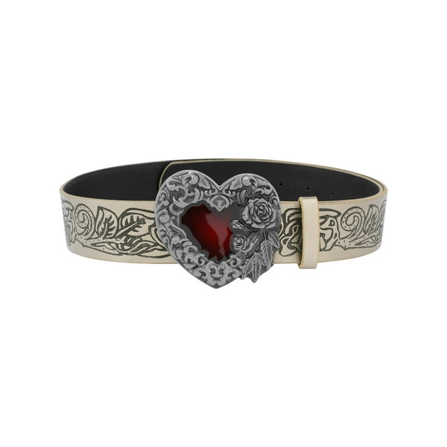 Cinturones Retro Goth para Mujeres INSPIRE CHIC, Cinturón de vaquero y vaquera Y2K con corazón en relieve para vestidos y jeans, Hebilla en forma de corazón 42.1x1.5