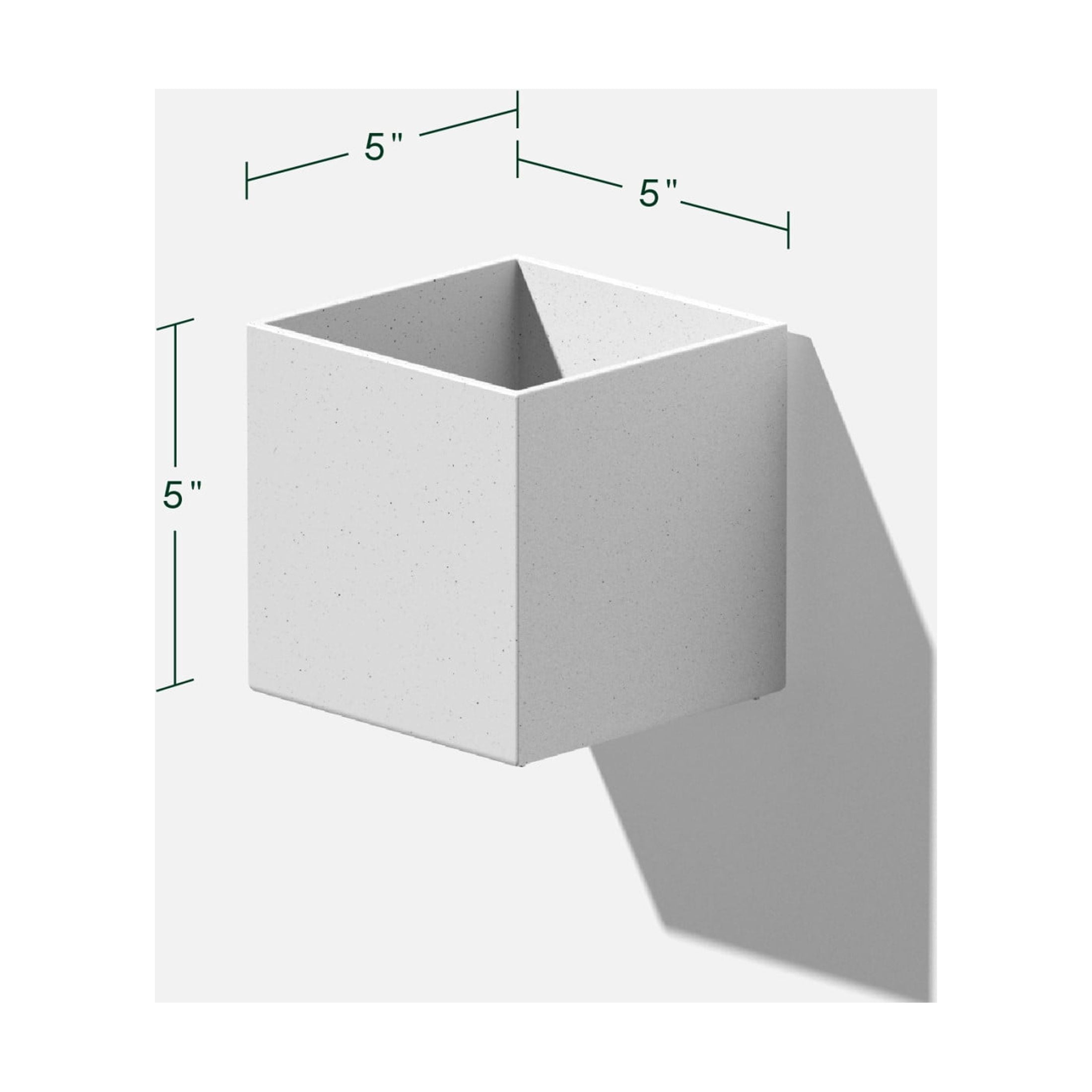 Veadek Geo Series Cube Hanging 5" Planter - 2-Pack White