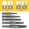thumbnail image 6 of 5 Pcs/Set Easy Out Bolt Extractor Set Hex Shank Broken Screwdriver Extractor Practical Spiral Flute Bolt Extractor Kit, 6 of 9