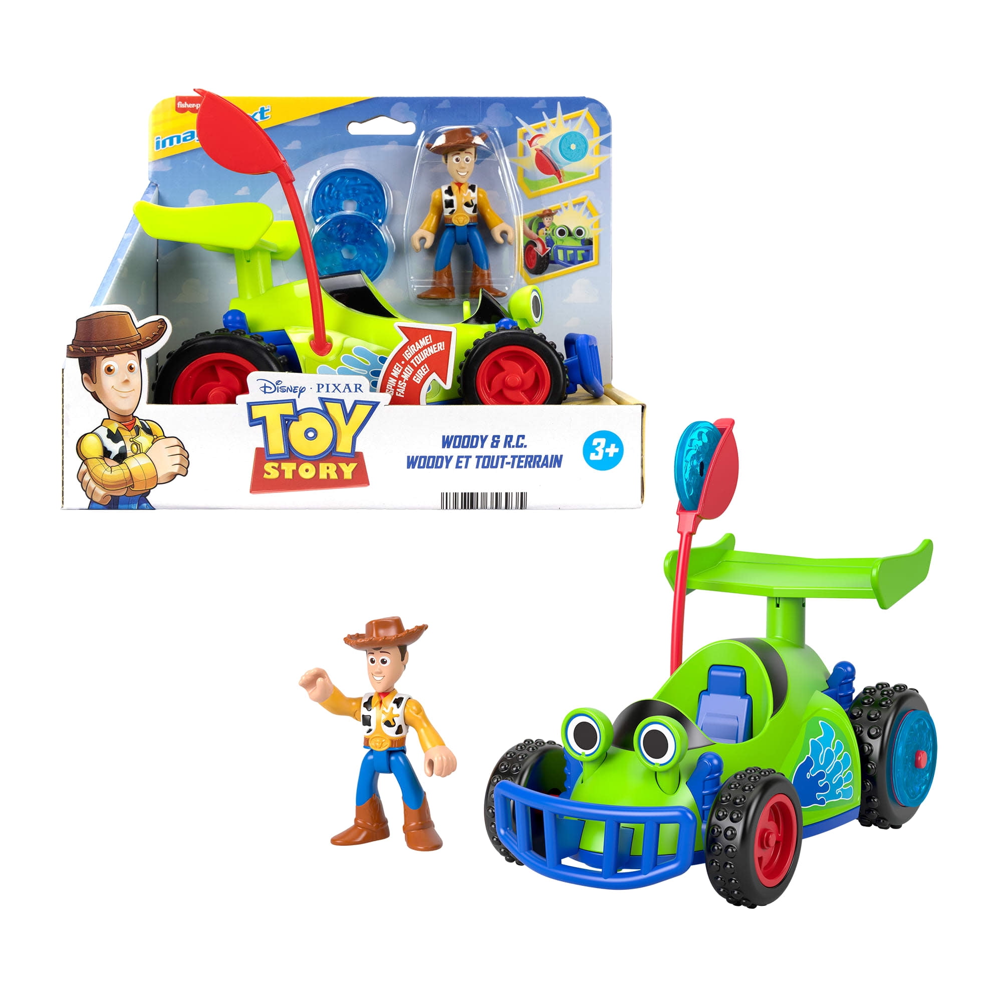 Disney and Pixar Toy Story Imaginext Playset with Woody and Remote Control Vehicle with Projectiles
