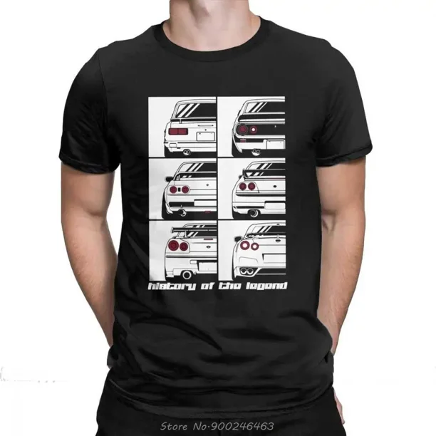 Camiseta de manga corta con la historia del Skyline GTR para hombre, coches, motores, Japón, JDM, Datsun, algodón, talla grande, ropa urbana.