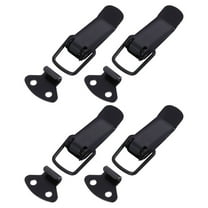 Black Toggle Latch 4 Set Metal Spring Loaded Toggle Hasp Clamp Clip Lock With 16 Drywall Screws For Cabinet Wooden Case Box Chest S