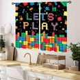 thumbnail image 2 of Kids Boys Curtains for Bedroom, Colorful Building Blocks Toys Plastic Brick Toy Pattern Abstract Contour Printed Blackout Drapes for Boys Room Living Room Nursery Party Decor 2 Panels, 27.5x36 Inch, 2 of 4