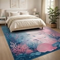 thumbnail image 3 of ODIKA 8'x10' Washable Area Rug Durable, Non-Slip Mermaid Gradient Fish Scale Ombre Seashell Border for Living Room, Under Sectional, Family, 3 of 7