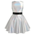 thumbnail image 3 of Kiijoy Girl's Shiny Metallic Party Dress Sleeveless Dance Fit and Flare Dress Dress, 3 of 3