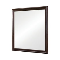 Molded Wooden Frame Mirror with Mounting Hardware, Dark Brown
