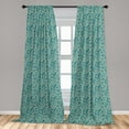 thumbnail image 4 of Ambesonne Exotic Ethnic Curtains, Paisley Oriental Art, Pair of 28"x95", Mint Green Cream Teal, 4 of 4