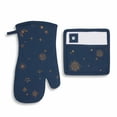thumbnail image 2 of Thyme & Table 2-Pack Kitchen Set Oven Mitt and Potholder, Navy Celestial, 2 of 6