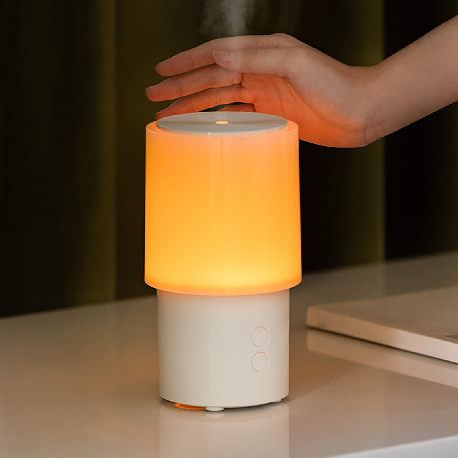 Gnwei Essential Oil Diffuser - 140ML Small Aromatherapy Diffusers with 3 Modes Sunset Lamp and Auto Off Protection, USB Powered Mini Cool Mist Humidifier for Home Bedroom Office Car
