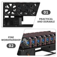 thumbnail image 3 of WASHWEPE 1Set Black Steel Mining Rig Frame Open Air Pc Case Double Layer Design for Computer, 3 of 8