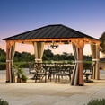 thumbnail image 3 of Modern Shade Tranquil Grove 12'x14' Hardtop Gazebo, Cedar Frame, Steel Roof, Netting, Curtains, Brown Outdoor, 3 of 8