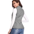 thumbnail image 5 of Fuinloth Women Quilted Vest, Stand Collar Lightweight Zip Padded Gilet Outerwear Coats Gray XS, 5 of 5