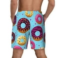 thumbnail image 3 of Sigee Donuts Print Mens Swim Trunks with Compression Liner Quick Dry Swim Stretch Beach Shorts with Pockets,S-3XL, 3 of 7