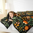 thumbnail image 4 of jejeloiu Countryside Floral Full Size Comforter Sets,Rustic Botanical Bedding Comforter Set,Black Green Orange Bedding Sets For Girls,Microfiber Bedroom Decor Reversible,3-Piece, 4 of 8