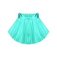 thumbnail image 4 of inhzoy Kids Girls Metallic Hi-Low Hem Latin Jazz Dance Skirts Ruffled Pleated Skirt,Sizes 6-16 Lake Green 8, 4 of 5