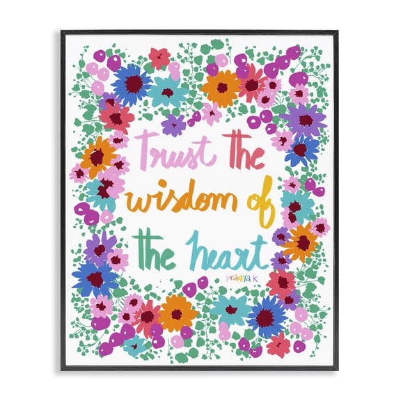 Stupell Industries Bohemian Wisdom of Heart Phrase Black Framed Giclee Art, 11 x 14, by Pragya Kothari