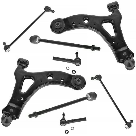 TRQ 8 pc Steering & Suspension Kit Control Arms Tie Rods Sway Bar End Links New PSA60039