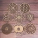 thumbnail image 3 of Paquete de 40 Letrero de Pared de Madera de 14 cm Posavasos con Forma de Flor de Posavasos de Bricolaje de Arte de Pared de Madera GeometríA para Hacer Manualidades, 3 of 5