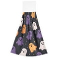 thumbnail image 7 of Yayeee Kitchen Hanging Hand Towels Set of 2 with Loop Bathroom Absorbent Tie Towel, Orange Halloween Ghosts, 7 of 7