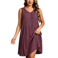 thumbnail image 5 of ZHOGXU Summer Casual Womens Dresses Sleeveless V Neck Loose Fit Dresses Fancy,Vacation, 5 of 9
