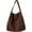 Coffee, variant on Vintage Suede Tote Bag Women Retro Versatile Commute Tote Bag Wool Blend Large Capacity Shoulder Handbag