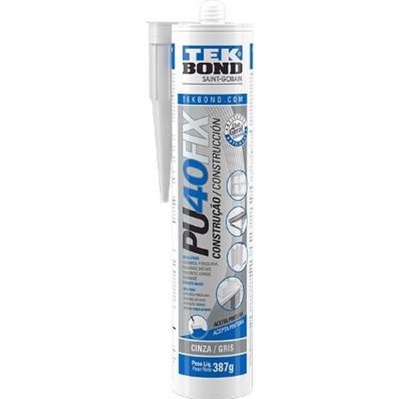 sellador poliuretano tekbond pu40fix gris 280 ml