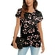 thumbnail image 5 of Camisetas de manga corta de verano para mujer, blusa informal con cuello redondo y estampado frontal Fridja  bn3336, 5 of 9