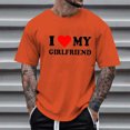 thumbnail image 2 of Mens Valentines T-Shirts I Love My Girlfriend Funny Cute Love Heart Printed Pullover Tees Short Sleeved Round Neck Casual Workout Tees, 2 of 4