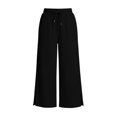 thumbnail image 7 of Luvrsol Flowy Pants for Women Plus Size Wide Leg High Waist Breathable Casual Slacks with Side Pockets S-2XL, 7 of 7