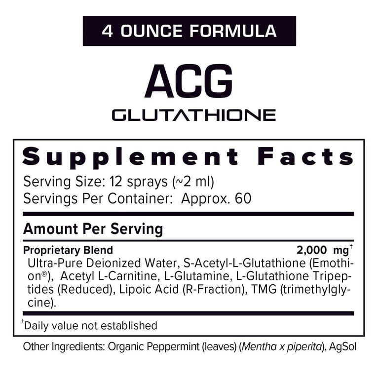 Results RNA ACG Glutathione Extra Strength Immune Boost - Powerful  Antioxidant & Immune Boost Formula in a Great Tasting Spray (4 oz - 120 ml  - 60 days - 2,000mg)