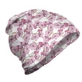 thumbnail image 1 of Pink Floral Unisex Beanie, Blossoming Flowers, Hiking Outdoors, Fuchsia Baby Pink, by Ambesonne, 1 of 1