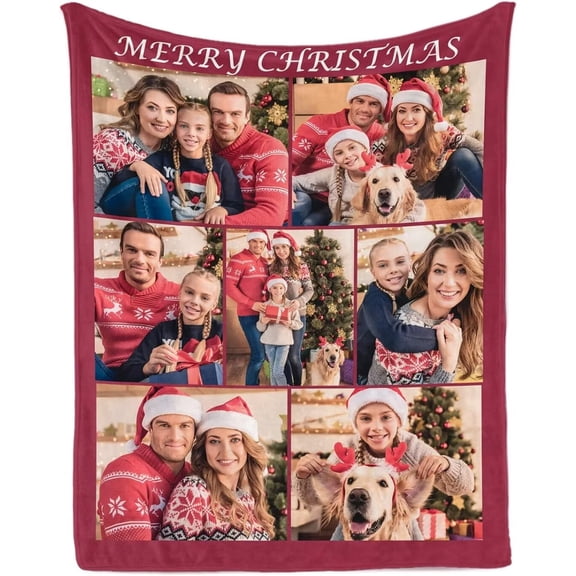 AISENIN Personalized Customized Picture Blankets Gifts for Valentine Mother's Day Father's Day Christmas Personalized Gifts Custom Collage Blanket