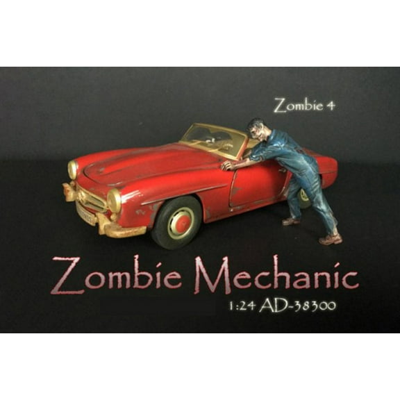 Zombie Mechanic IV, Blue - American Diorama 38300 - 1/24 scale Figurine - Diorama Accessory